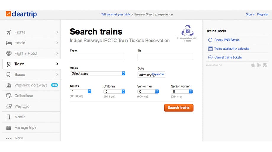 cuenta-cleartrip como crear una cuenta en cleartrip