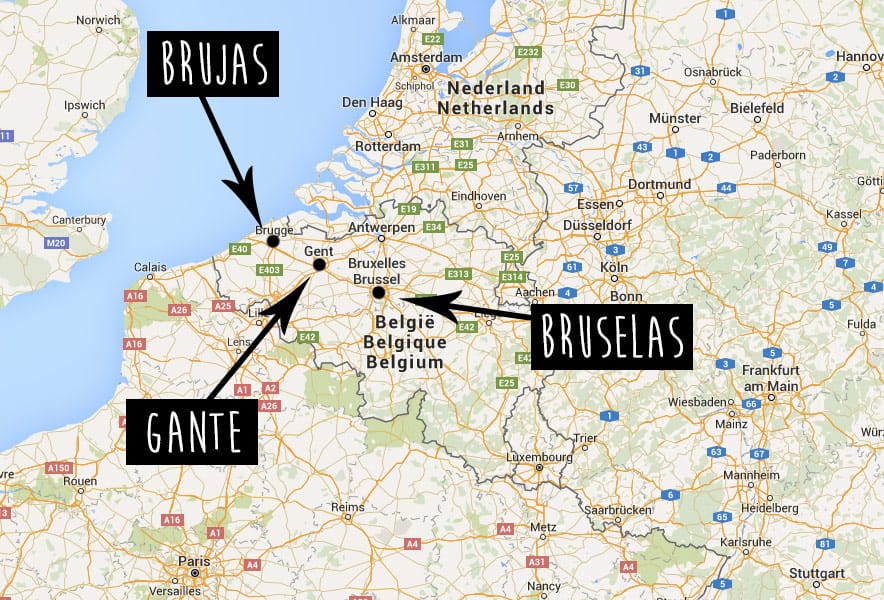 mapa-belgica que ver en brujas