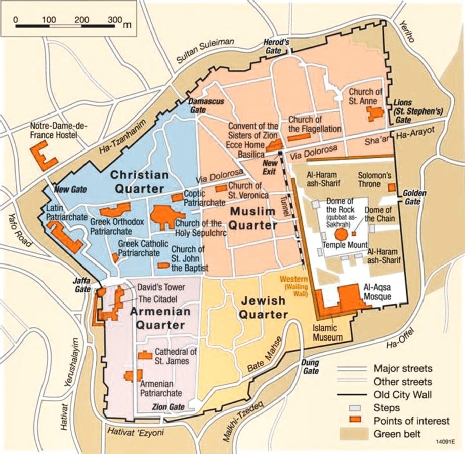Mapa_Ciuadad_Vieja_Jerusalen Mapa de Jerusalén | Rojo Cangrejo Blog de viajes