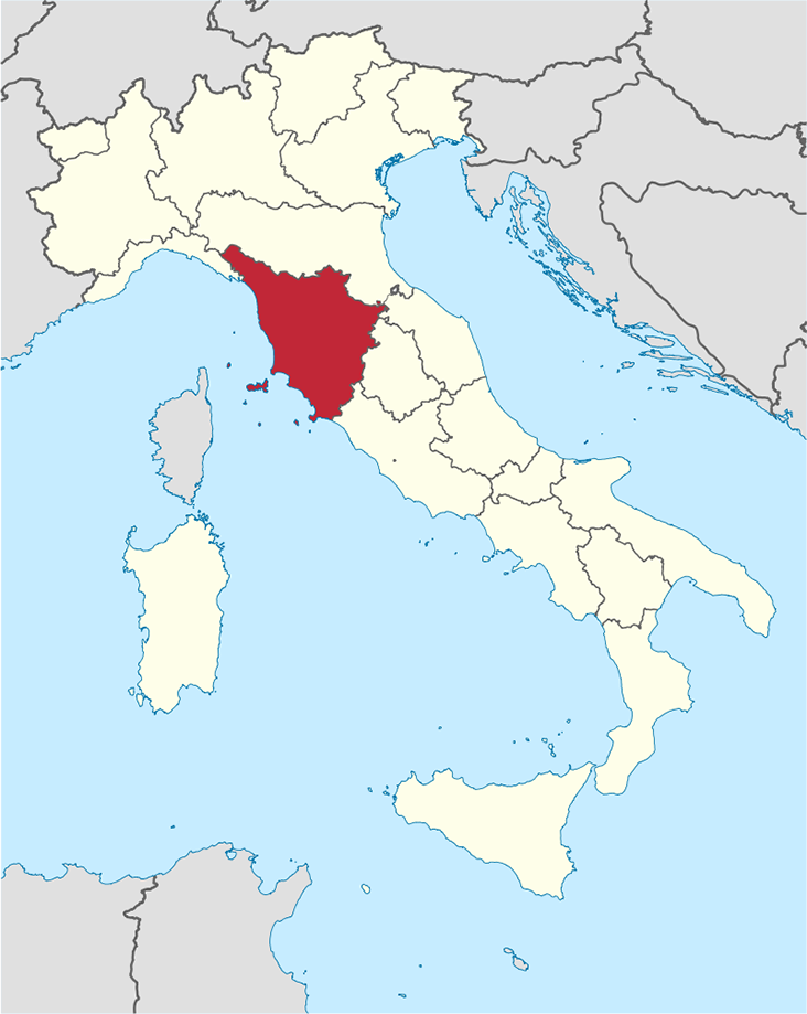 mapa-la-toscana Mapa de La Toscana en Italia